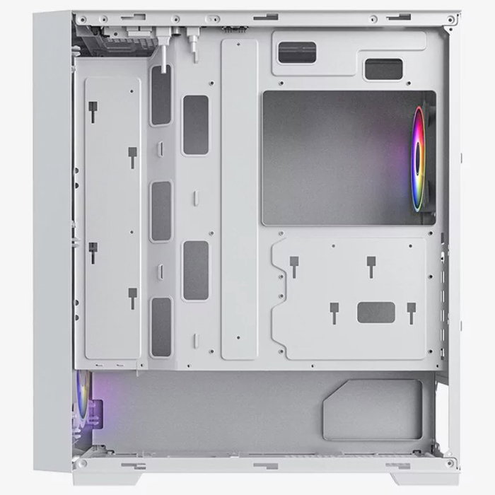 Hiditec H2 Air ARGB Caja PC Gaming Torre ATX Blanca - 9 Ventiladores ARGB, E-ATX, Cristal Templado, Soporte Gráfica Vertical, USB Type-C, Ref. CHA010041